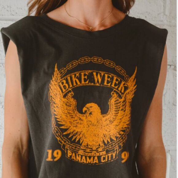 Project Social T Panama City Bike Week Crop Muscle Top Small - Picture 1 of 4